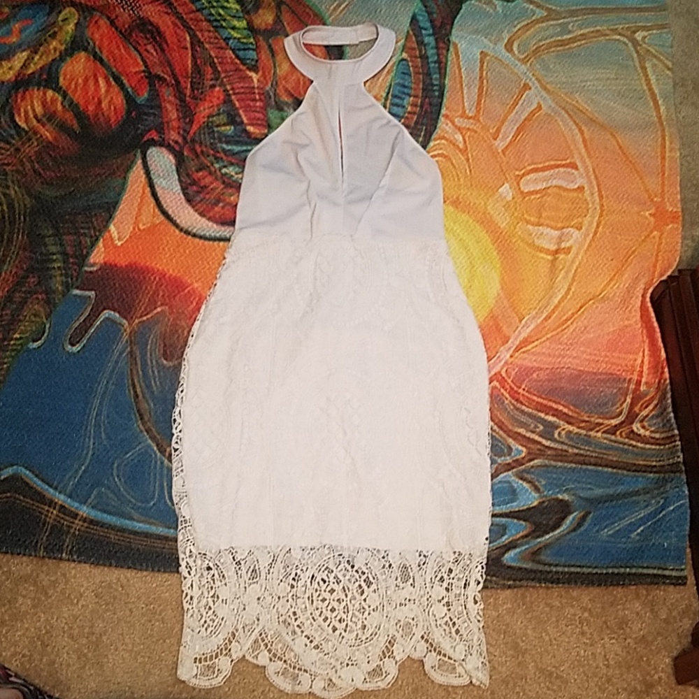 Lace halter dress